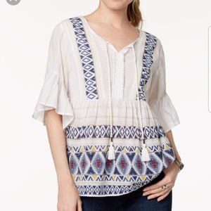 NWT Style & Co Geo Print Boho Bell Tie neck